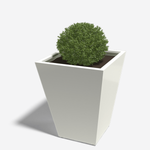 Gepoedercoat staal gelaste plantenbak Cone 80x80x100 cm - Wit (RAL9010) ZONDER bodemplaat