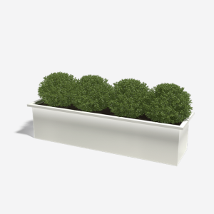 Gepoedercoat staal gelaste plantenbak met LED 200x50x50 cm - Wit (RAL9010) ZONDER bodemplaat