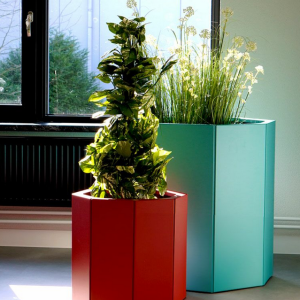 Gepoedercoat staal plantenbak Achthoek 289.7x289.7 cm H=80 cm - Antraciet (RAL7016) ZONDER bodemplaat