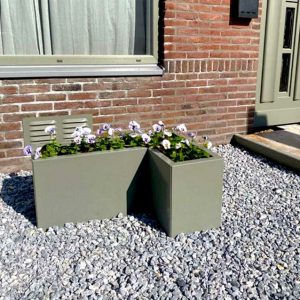 Gepoedercoat staal plantenbak Hoekopstelling 30 H=40 cm - Andere RALkleur - MET bodemplaat