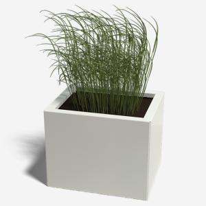 Gepoedercoat staal plantenbak Rechthoek 30x50 H=40 cm - Wit (RAL9010) MET bodemplaat + (8) voeten