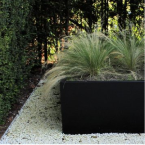 Gepoedercoat staal plantenbak Rechthoek 40x100 H=30 cm - Zwart (RAL9005) ZONDER bodemplaat