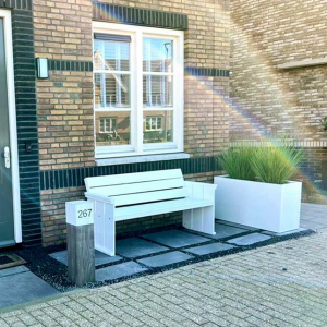 Gepoedercoat staal plantenbak Rechthoek 40x100 H=40 cm - Wit (RAL9010) ZONDER bodemplaat