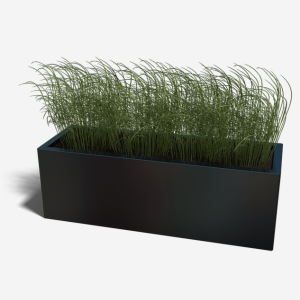 Gepoedercoat staal plantenbak Rechthoek 40x120 H=30 cm - Zwart (RAL9005) ZONDER bodemplaat