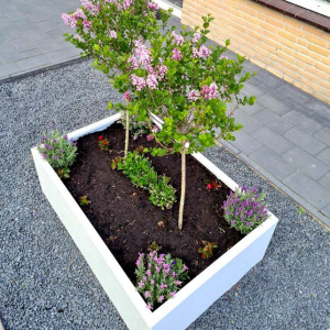 Gepoedercoat staal plantenbak Rechthoek 80x100 H=80 cm - Wit (RAL9010) ZONDER bodemplaat