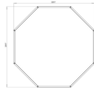 Gepoedercoat staal plantenbak Achthoek 289.7x289.7 cm H=40 cm - Andere RALkleur - ZONDER bodemplaat