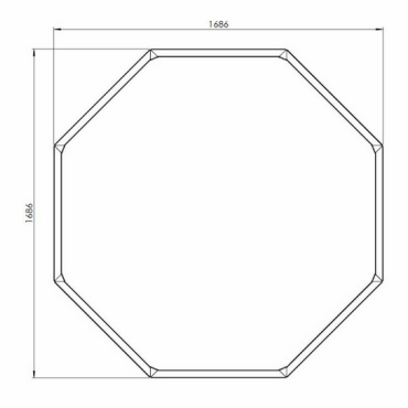 Gepoedercoat staal plantenbak Achthoek 70 H=70 cm - Zwart (RAL9005) ZONDER bodemplaat