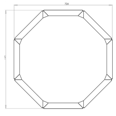 Gepoedercoat staal plantenbak Achthoek 72.4x72.4 cm H=30 cm - Wit (RAL9010) MET bodemplaat + (16) voeten