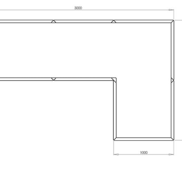 Gepoedercoat staal plantenbak Hoekopstelling 100 H=30 cm - Zwart (RAL9005) ZONDER bodemplaat