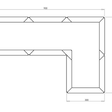 Gepoedercoat staal plantenbak Hoekopstelling 30 H=30 cm - Andere RALkleur - MET bodemplaat