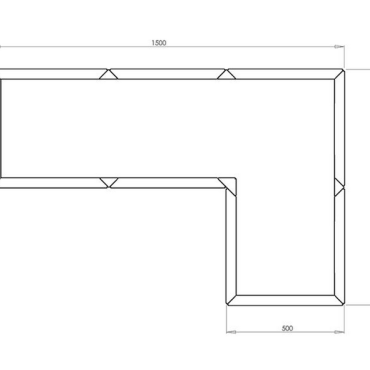 Gepoedercoat staal plantenbak Hoekopstelling 50 H=30 cm - Wit (RAL9010) ZONDER bodemplaat