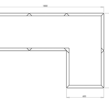 Gepoedercoat staal plantenbak Hoekopstelling 60 H=30 cm - Zwart (RAL9005) MET bodemplaat