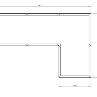 Gepoedercoat staal plantenbak Hoekopstelling 80 H=80 cm - Wit (RAL9010) ZONDER bodemplaat