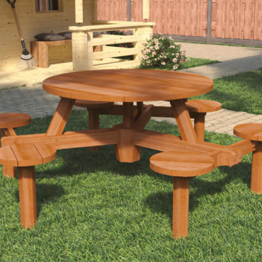 Hardhouten picknicktafel Rondo