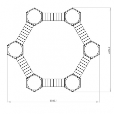 Gepoedercoat staal plantenbak met bankje Kampvuur opstelling zeshoek 502.2x459.2 cm H=50 cm - Antraciet (RAL7016) ZONDER bodemplaat