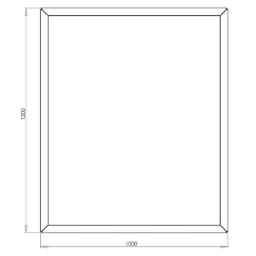 Gepoedercoat staal plantenbak Rechthoek 100x120 H=30 cm - Zwart (RAL9005) ZONDER bodemplaat