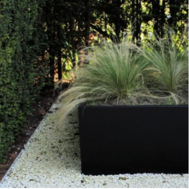 Gepoedercoat staal plantenbak Rechthoek 40x100 H=80 cm - Antraciet (RAL7016) ZONDER bodemplaat