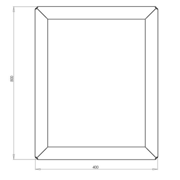 Gepoedercoat staal plantenbak Rechthoek 40x50 H=40 cm - Zwart (RAL9005) MET bodemplaat