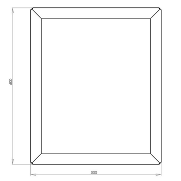 Gepoedercoat staal plantenbak Rechthoek 50x60 H=30 cm - Andere RALkleur - ZONDER bodemplaat