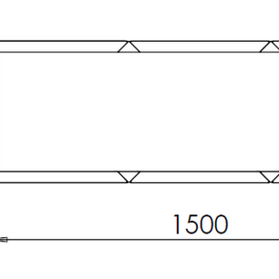 Gepoedercoat staal plantenbak Rechthoek XL 150x50 H=50 cm - Wit (RAL9010) ZONDER bodemplaat