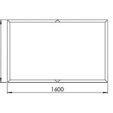 Gepoedercoat staal plantenbak Rechthoek XL 160x100 H=30 cm - Antraciet (RAL7016) MET bodemplaat