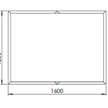 Gepoedercoat staal plantenbak Rechthoek XL 160x120 H=40 cm - Andere RALkleur - ZONDER bodemplaat