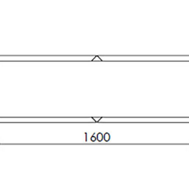 Gepoedercoat staal plantenbak Rechthoek XL 160x50 H=80 cm - Zwart (RAL9005) MET bodemplaat