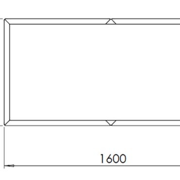 Gepoedercoat staal plantenbak Rechthoek XL 160x80 H=80 cm - Wit (RAL9010) MET bodemplaat