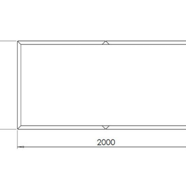 Gepoedercoat staal plantenbak Rechthoek XL 200x100 H=100 cm - Wit (RAL9010) MET bodemplaat