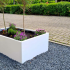 Gepoedercoat staal plantenbak Rechthoek 40x50 H=30 cm - Wit (RAL9010) MET bodemplaat