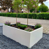 Gepoedercoat staal plantenbak Rechthoek 80x120 H=30 cm - Wit (RAL9010) MET bodemplaat