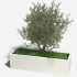 Gepoedercoat staal plantenbak Rechthoek XL 150x50 H=30 cm - Wit (RAL9010) ZONDER bodemplaat