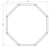 Gepoedercoat staal plantenbak Achthoek 144.9x144.9 cm H=40 cm - Andere RALkleur - ZONDER bodemplaat