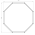 Gepoedercoat staal plantenbak Achthoek 193.1x193.1 cm H=60 cm - Wit (RAL9010) ZONDER bodemplaat