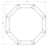 Gepoedercoat staal plantenbak Achthoek 48.3x48.3 cm H=40 cm - Wit (RAL9010) MET bodemplaat