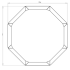 Gepoedercoat staal plantenbak Achthoek 72.4x72.4 cm H=30 cm - Wit (RAL9010) MET bodemplaat + (16) voeten