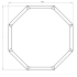 Gepoedercoat staal plantenbak Achthoek 96.6x96.6 cm H=80 cm - Zwart (RAL9005) ZONDER bodemplaat